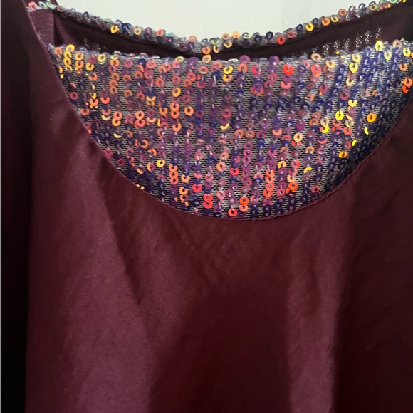 BNWT Free People glittery flowy top in a deep purple - Picture 3 of 4